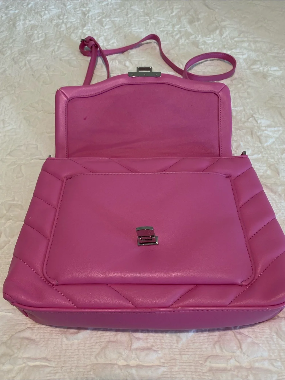 a new day Hot Pink Quilted Crossbody Shoulder Bag
